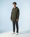 Longline Forest Green Hooded Coat