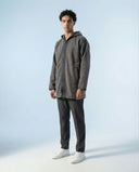 Longline Grey Hooded Coat