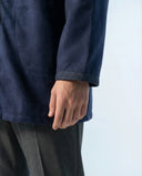 Longline Navy Blue Hooded Coat